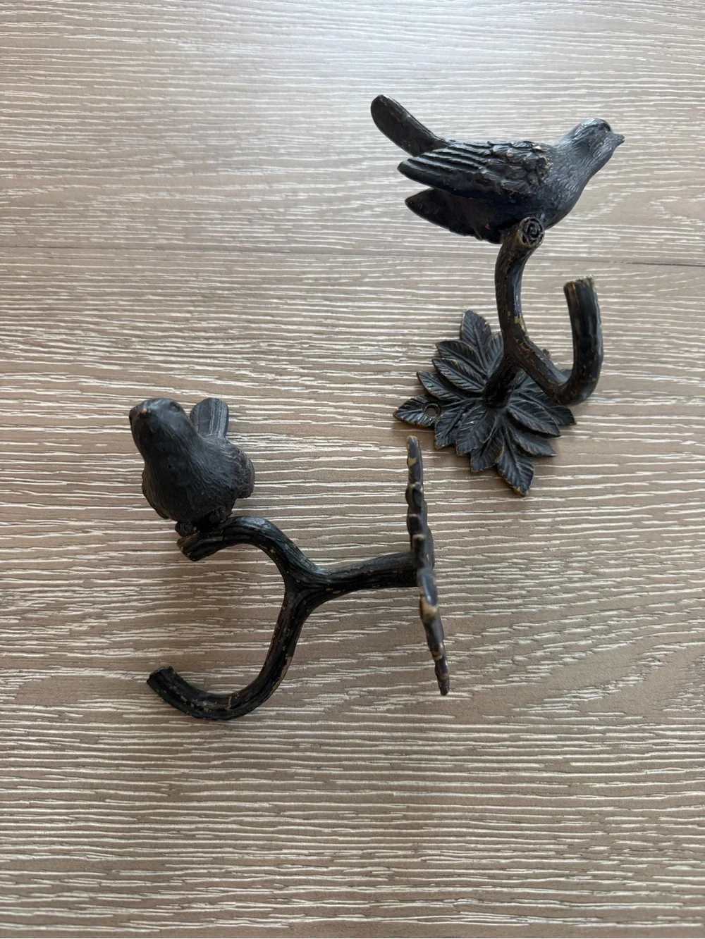 Decorative Metal Black Bird Wall Hooks